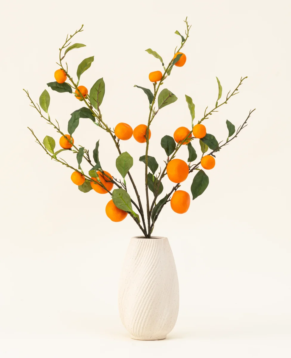 Ramo de flores artificiales de seda Mandarina